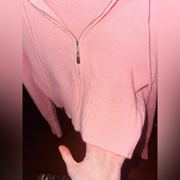 👑 CUTE Y2K Size XS Cropped Pink Hooded Women's Sweater - Picture 2 of 7